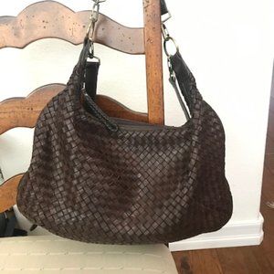 Estine Brown Woven Soft Leather Bag
